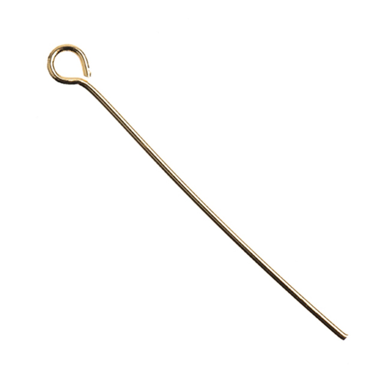 John Bead 21ga 18kt Gold Plated Jewelry Findings 35x0.7mm Eye Pins, 42pcs